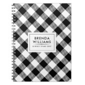 白黒の格子模様 ノートブック (正面)