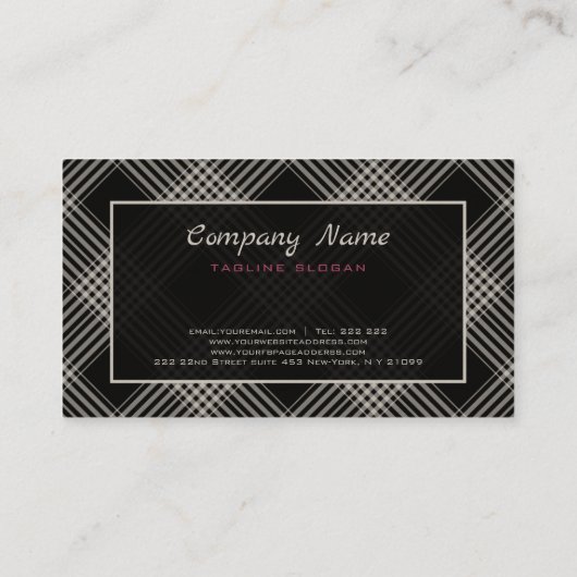 白黒の格子模様 名刺 (裏面)