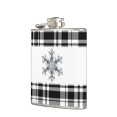 白黒の格子模様 – 雪の結晶 フラスク (左)