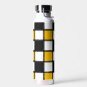 白黒の格子縞チェック ウォーターボトル (左面)