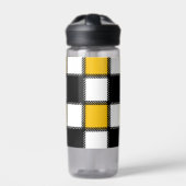 白黒の格子縞チェック ウォーターボトル (正面)