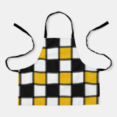 白黒の格子縞チェック エプロン (正面)
