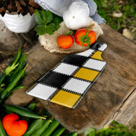 白黒の格子縞チェック カッティングボード