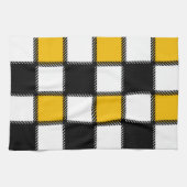 白黒の格子縞チェック キッチンタオル (横)