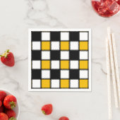 白黒の格子縞チェック スタンダードカクテルナプキン (インサイチュ)