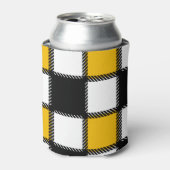 白黒の格子縞チェック 缶クーラー (缶正面)