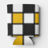 白黒の格子縞チェック 缶クーラー (裏面)