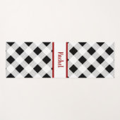 白黒の格子縞パーソナライズされた、 ヨガマット (正面(横))