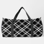 白黒の格子縞 ダッフルバッグ (裏面)