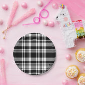 白黒の格子縞 ペーパープレート (パーティー)