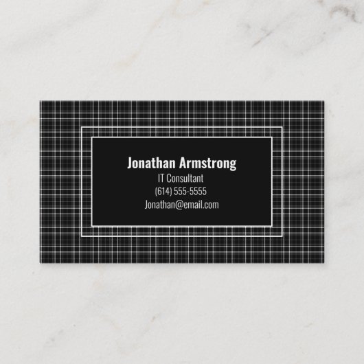 白黒の格子縞 名刺 (正面)