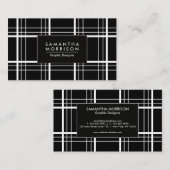 白黒の格子縞 名刺 (正面/裏面)