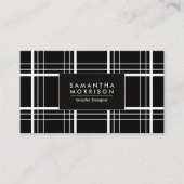 白黒の格子縞 名刺 (正面)