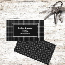 白黒の格子縞 名刺