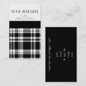 白黒の格子縞 名刺 (正面/裏面)
