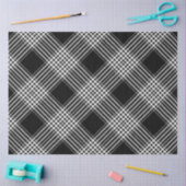 白黒の格子縞 薄葉紙 (クラフト)