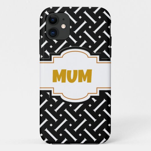 白黒の格子縞 Case-Mate iPhoneケース (裏面)