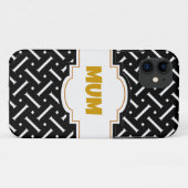白黒の格子縞 Case-Mate iPhoneケース (裏面(横))
