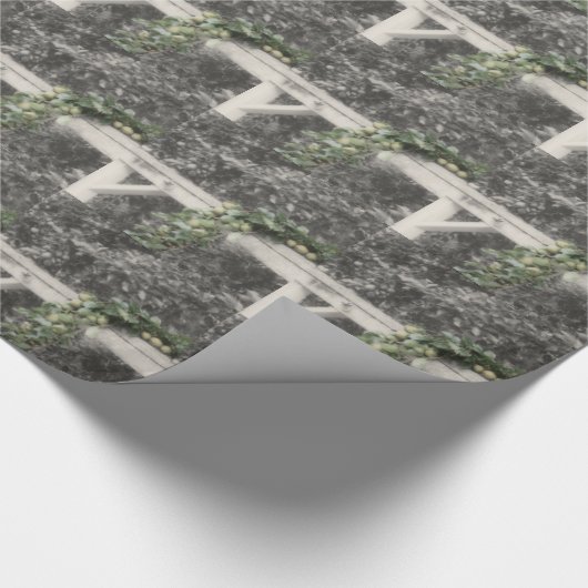 白黒の梨とつなぎ柱の自然 ラッピングペーパー (角)