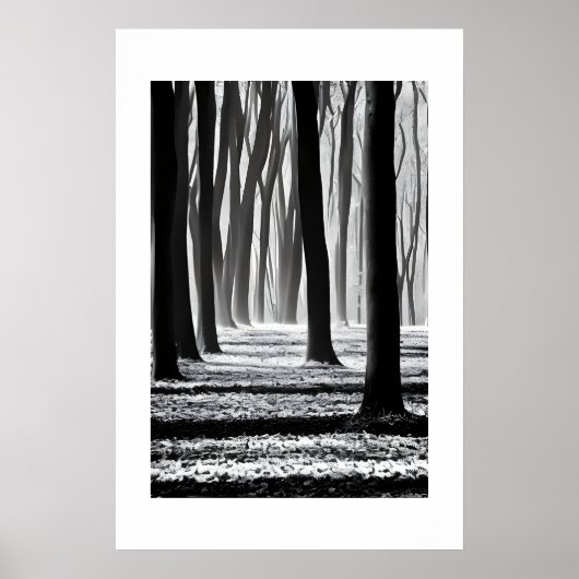 白黒の森のモチーフ。 ポスター (正面)