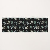 白黒の植物学葉 ヨガマット (裏面(横))