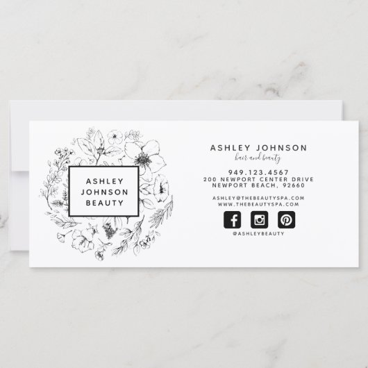 白黒の植物性モダンギフト証書 (裏面)