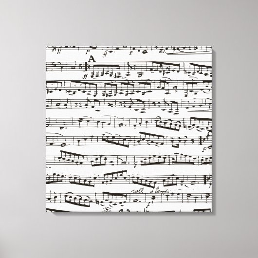 白黒の楽譜 キャンバスプリント (正面)