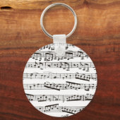 白黒の楽譜 キーホルダー (正面)