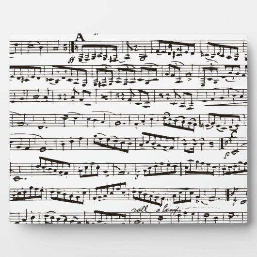 白黒の楽譜 フォトプラーク (正面)