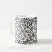 白黒の模様のマグ コーヒーマグカップ (正面左)