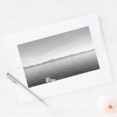 白黒の横長11 長方形シール (封筒)