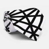 白黒の機械モダン線スケッチ ネクタイ (ロール)