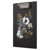 白黒の歌いヤギのインクイラストレーション クリップボード (左)