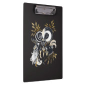 白黒の歌いヤギのインクイラストレーション クリップボード (右)