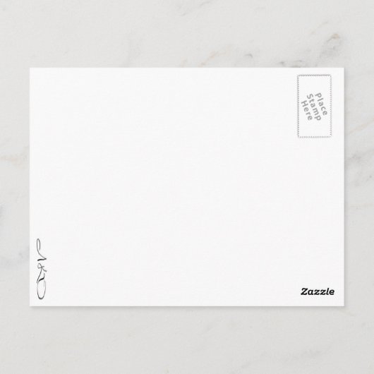 白黒の歌いヤギのインクイラストレーション ポストカード (裏面)