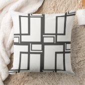 白黒の正方形の幾何学的パターン クッション (ブランケット)