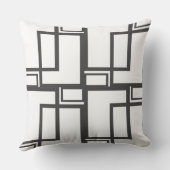 白黒の正方形の幾何学的パターン クッション (裏面)