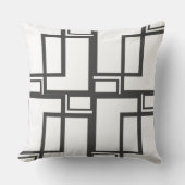 白黒の正方形の幾何学的パターン クッション (正面)