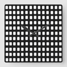 白黒の正方形の幾何学的パターン スクエア壁時計