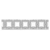 白黒の正方形パターンヴィンテージスタイル ショートテーブルランナー (横)