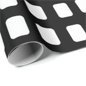 白黒の正方形パターン ラッピングペーパー (ロールコーナー)