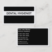 白黒の歯科衛生士の名刺 名刺 (正面/裏面)