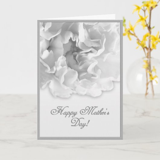 白黒の母の日カーネーションカード カード (黄色い花)
