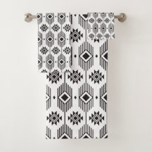 白黒の民族イカットの幾何学的パターン