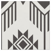 白黒の民族イカット、幾何学的パターン ファブリック (クローズアップ)