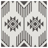 白黒の民族イカット、幾何学的パターン ファブリック (見本)