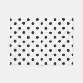 白黒の水カラー水玉模様 フリースブランケット (正面(横))