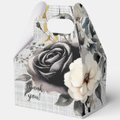 白黒の水カラー花模様 フェイバーボックス (正面)