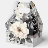 白黒の水カラー花模様 フェイバーボックス (裏面)