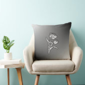 白黒の水仙 クッション (椅子)